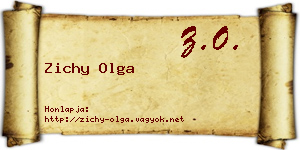 Zichy Olga névjegykártya